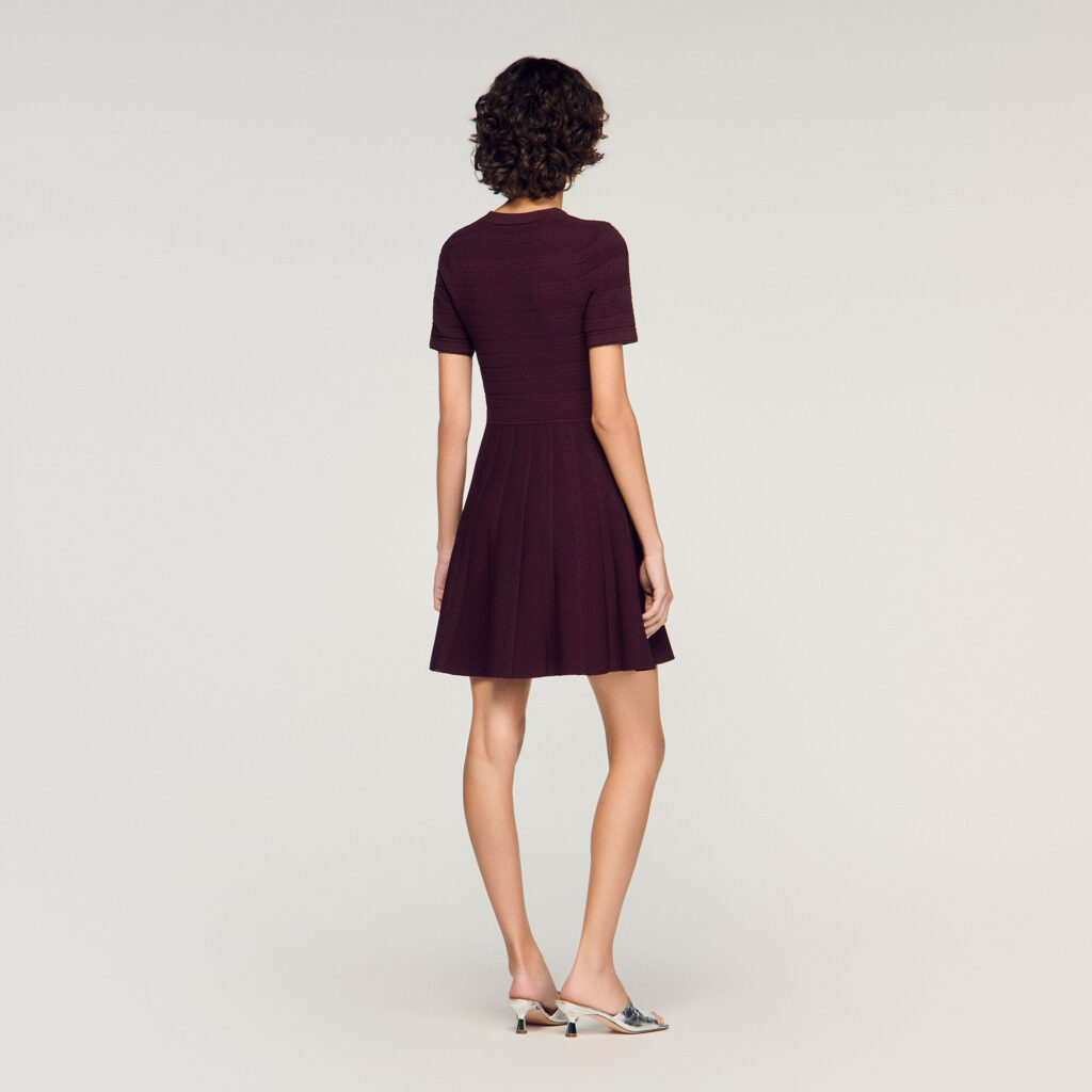 Robe courte en maille imprimé fleur