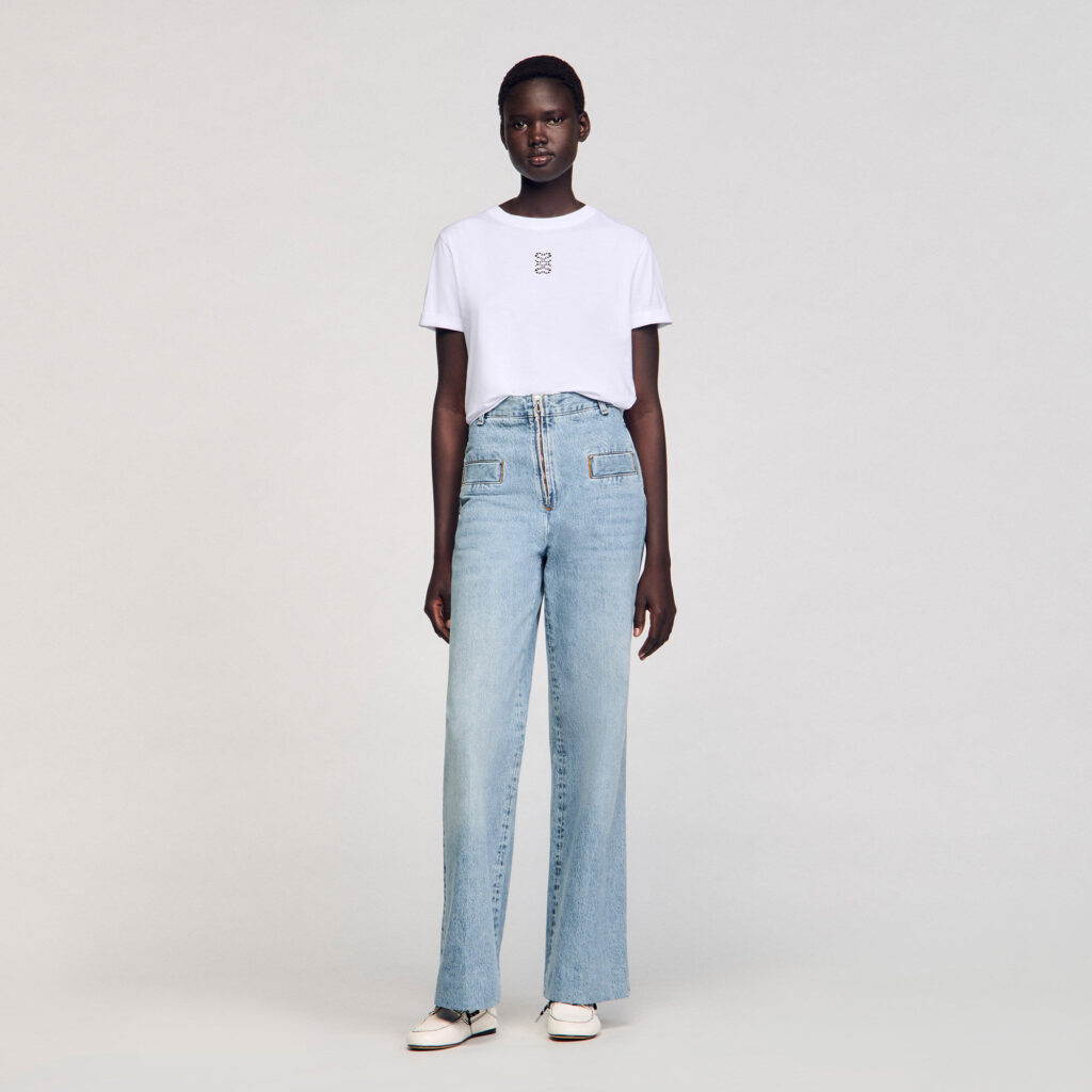 T-shirt en coton à broderie