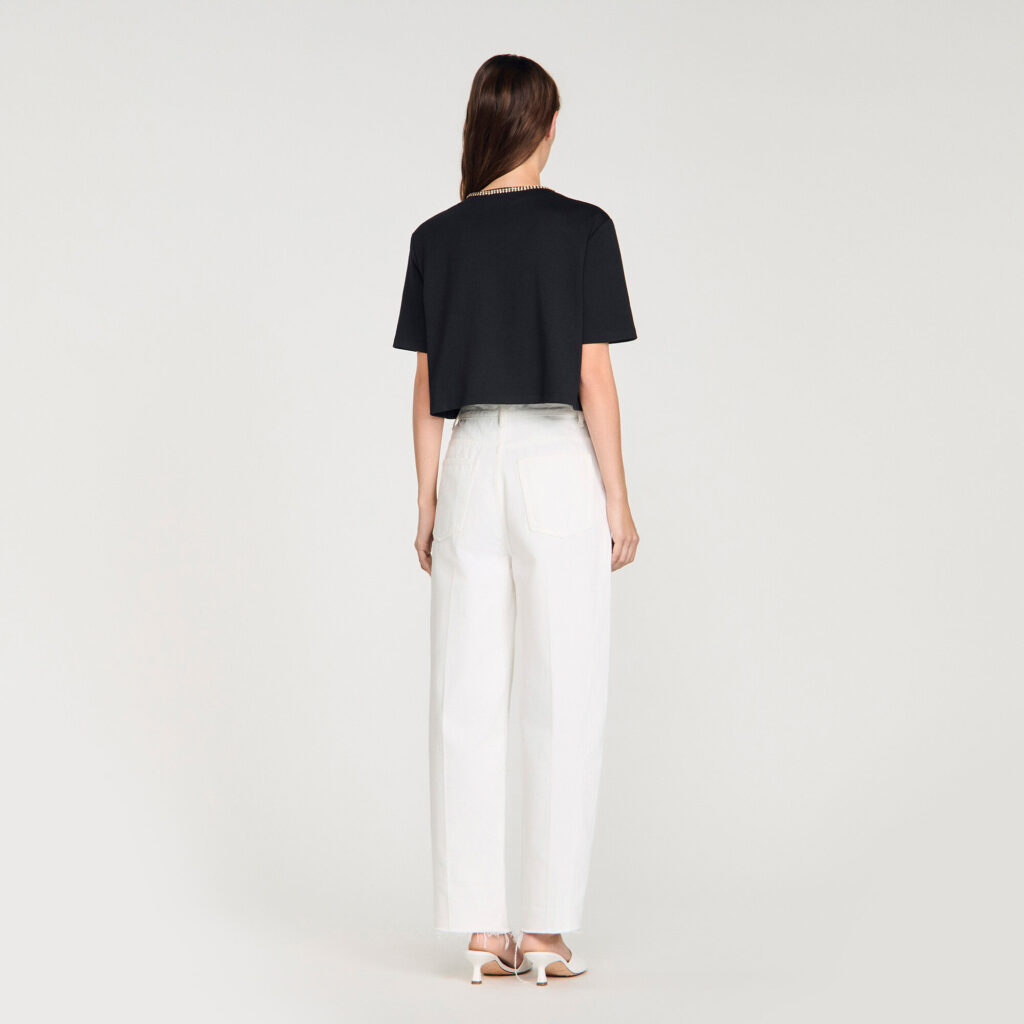 T-shirt court strassé