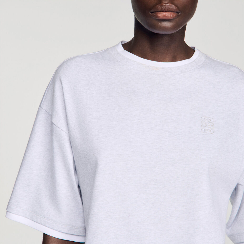 T-shirt en coton à logo brodé