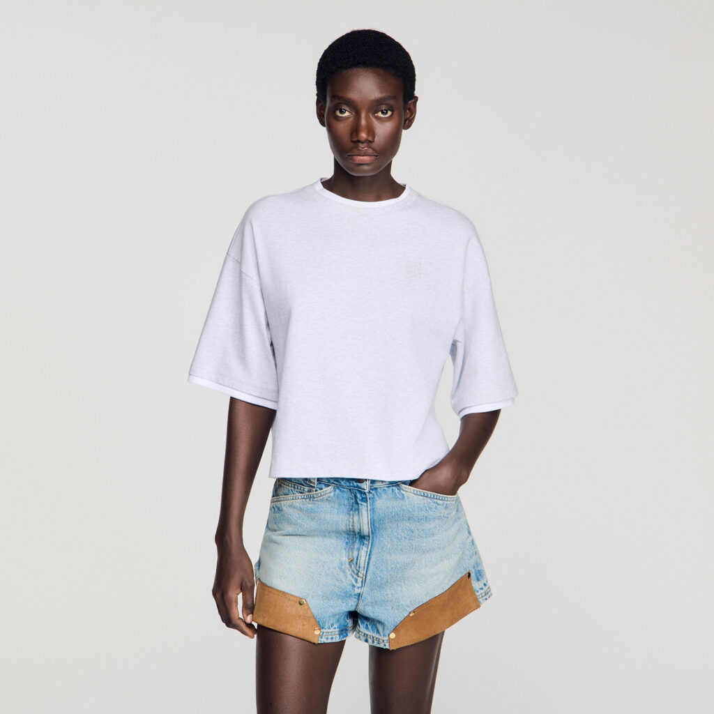 T-shirt en coton à logo brodé