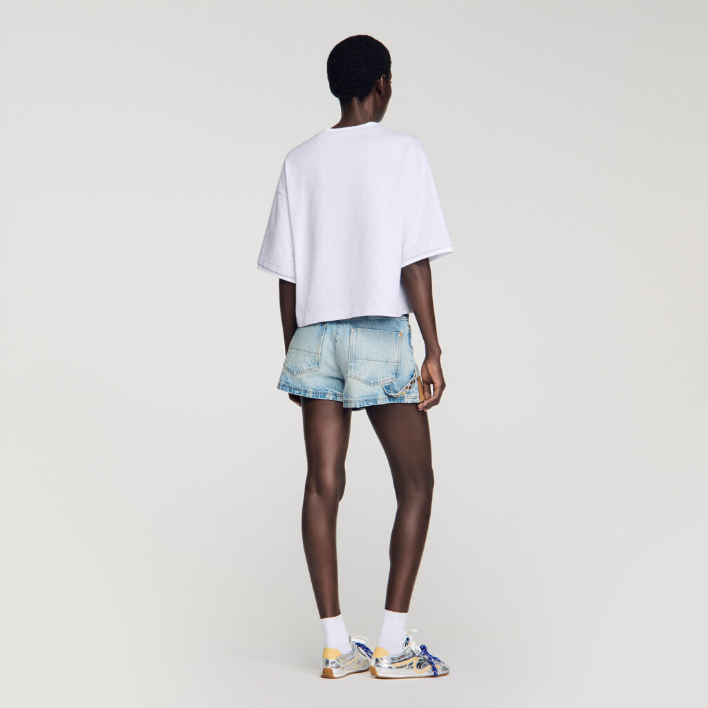 T-shirt en coton à logo brodé