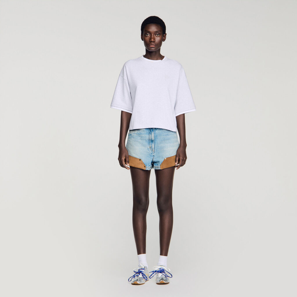 T-shirt en coton à logo brodé