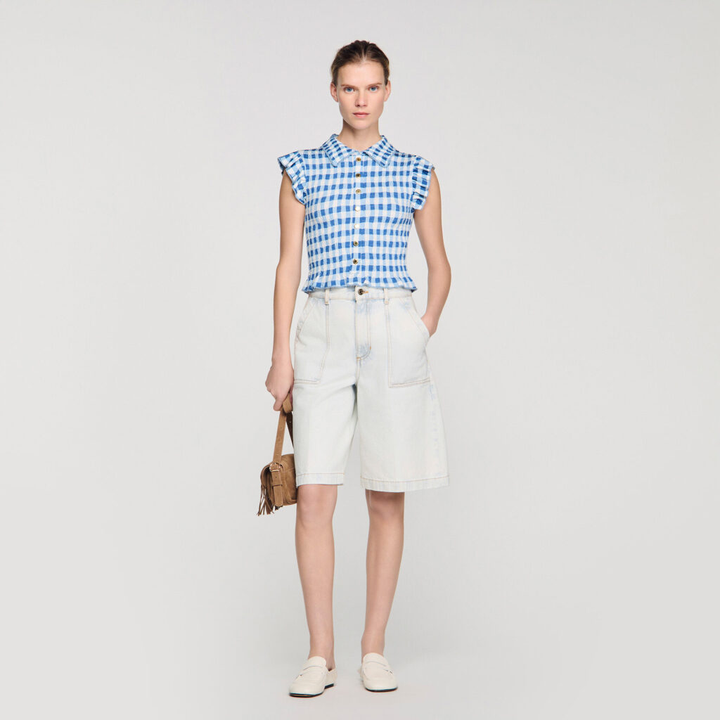 T-shirt smocké vichy