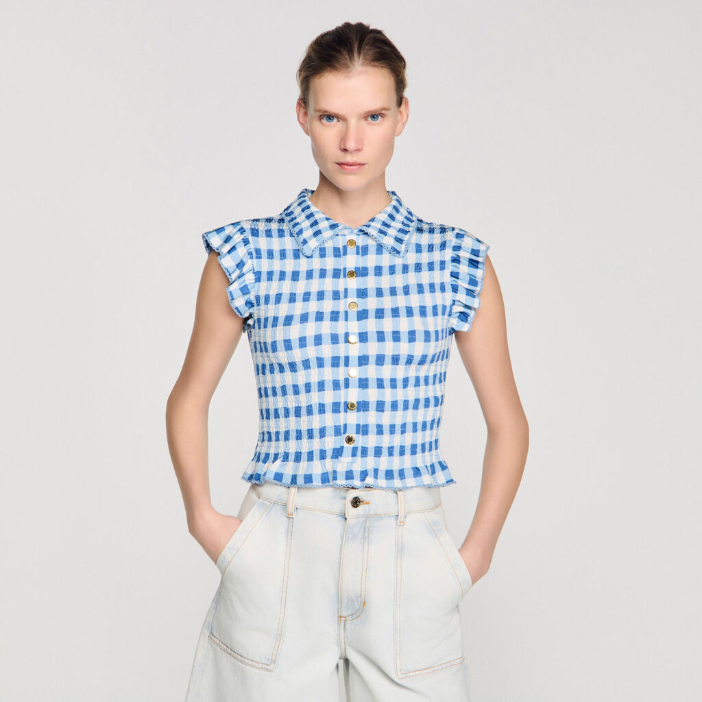 T-shirt smocké vichy