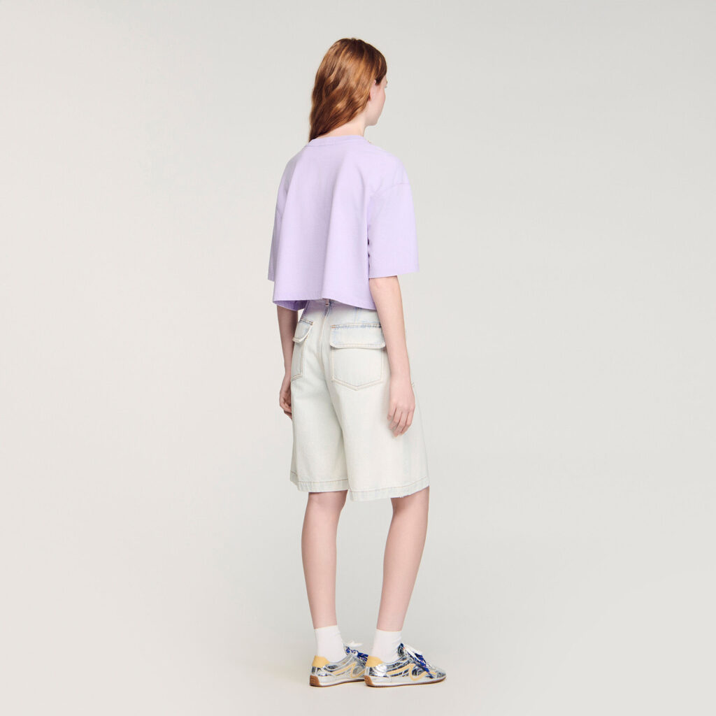T-shirt court strassé