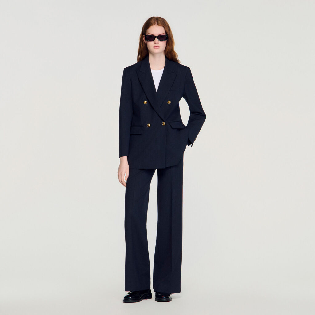 Veste à fines rayures