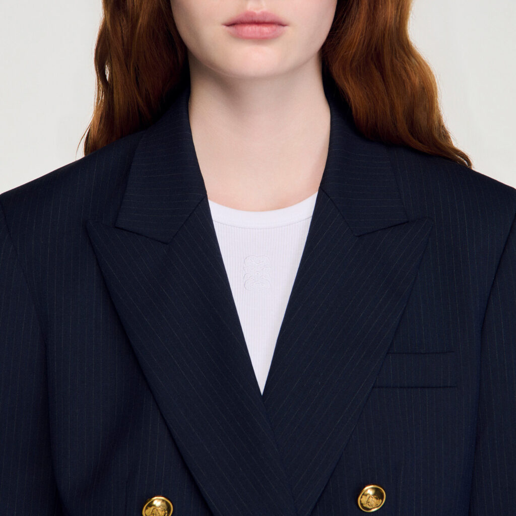 Veste à fines rayures