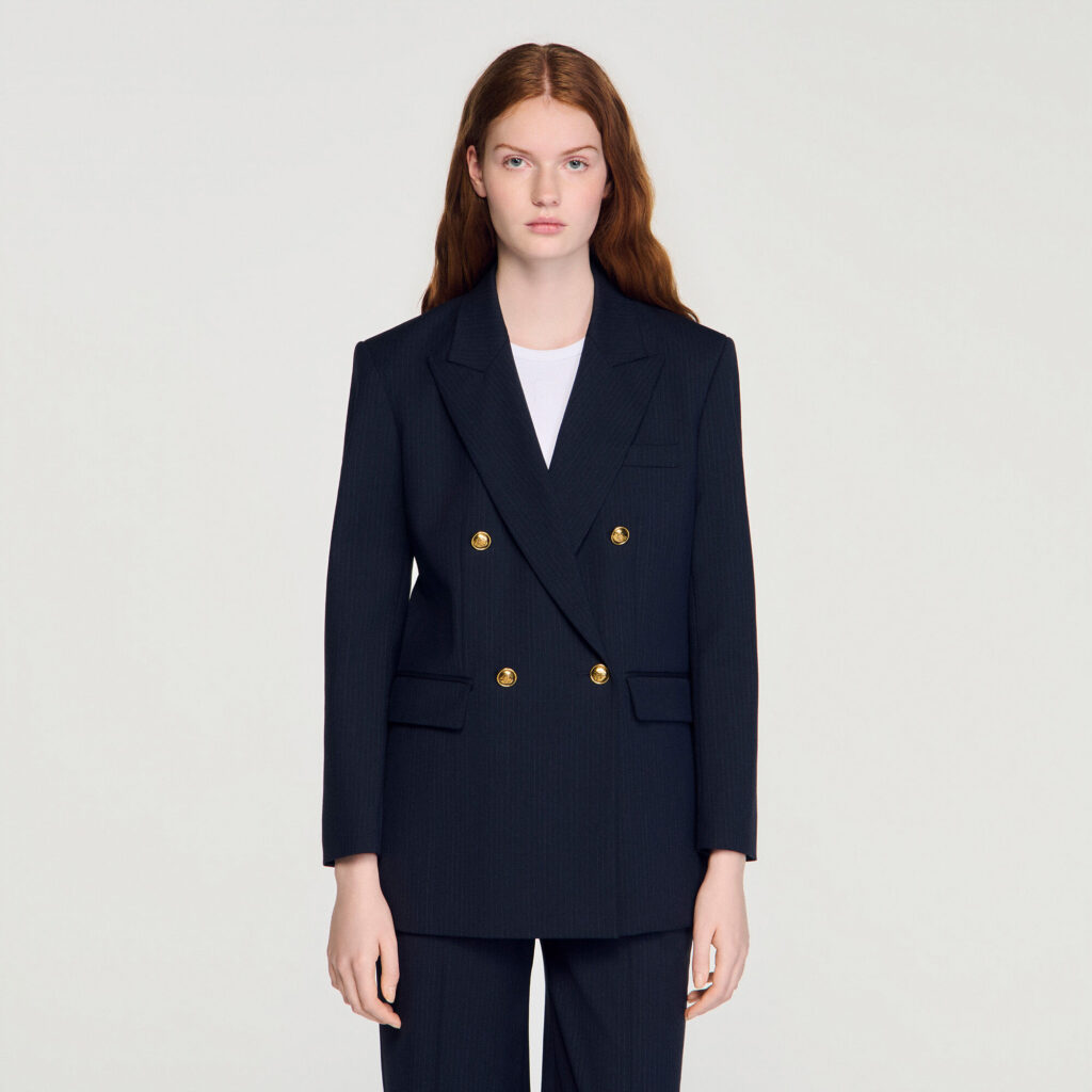 Veste à fines rayures