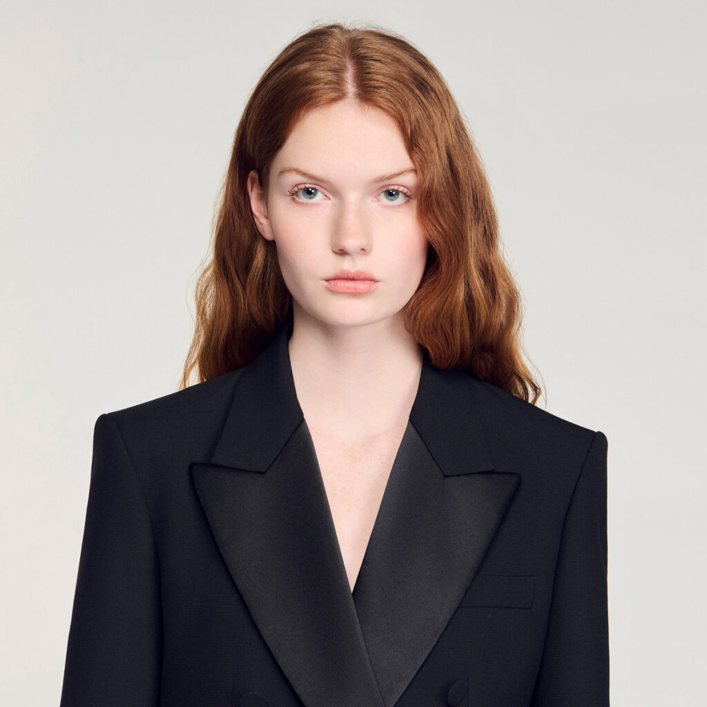 Veste de smoking à col satiné