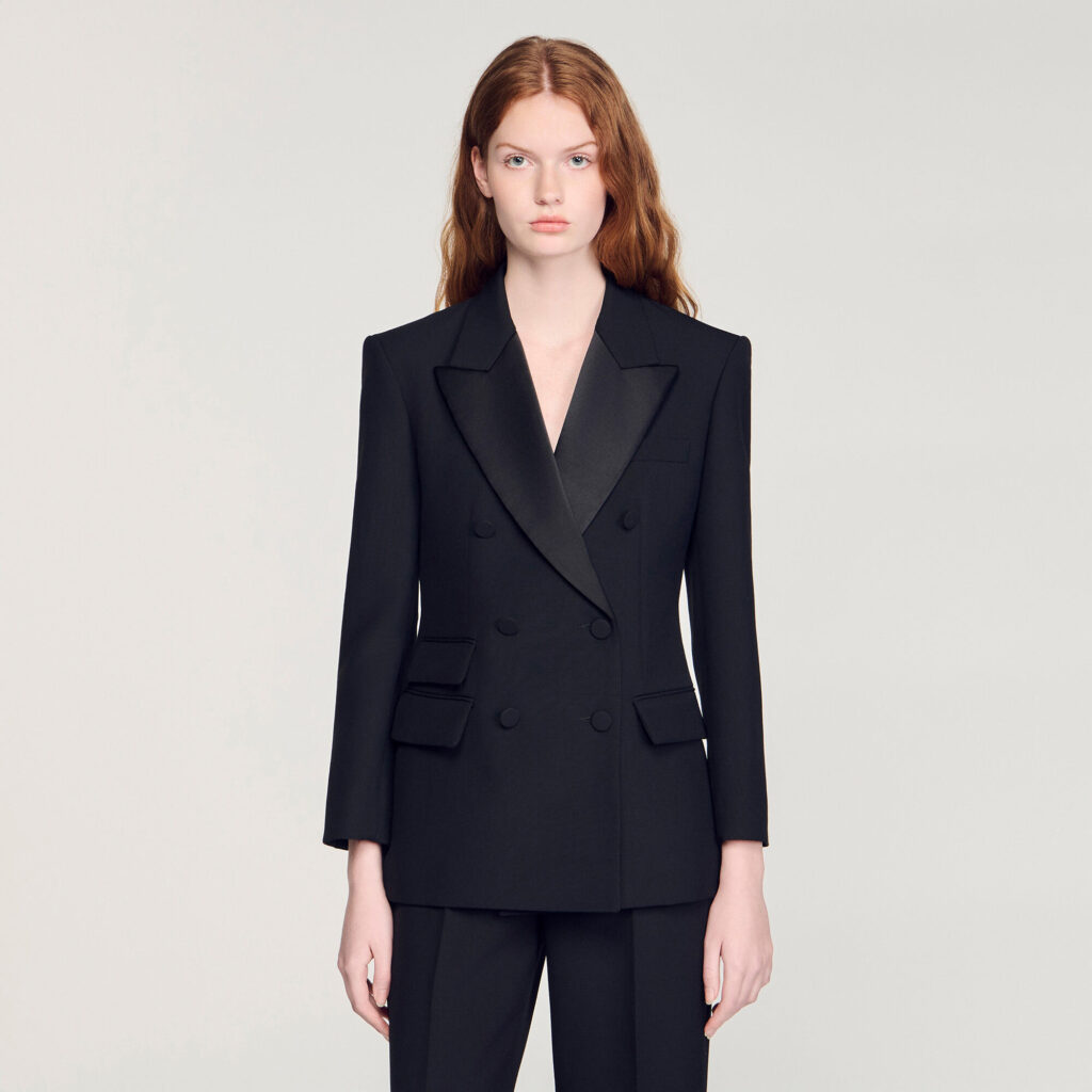 Veste de smoking à col satiné