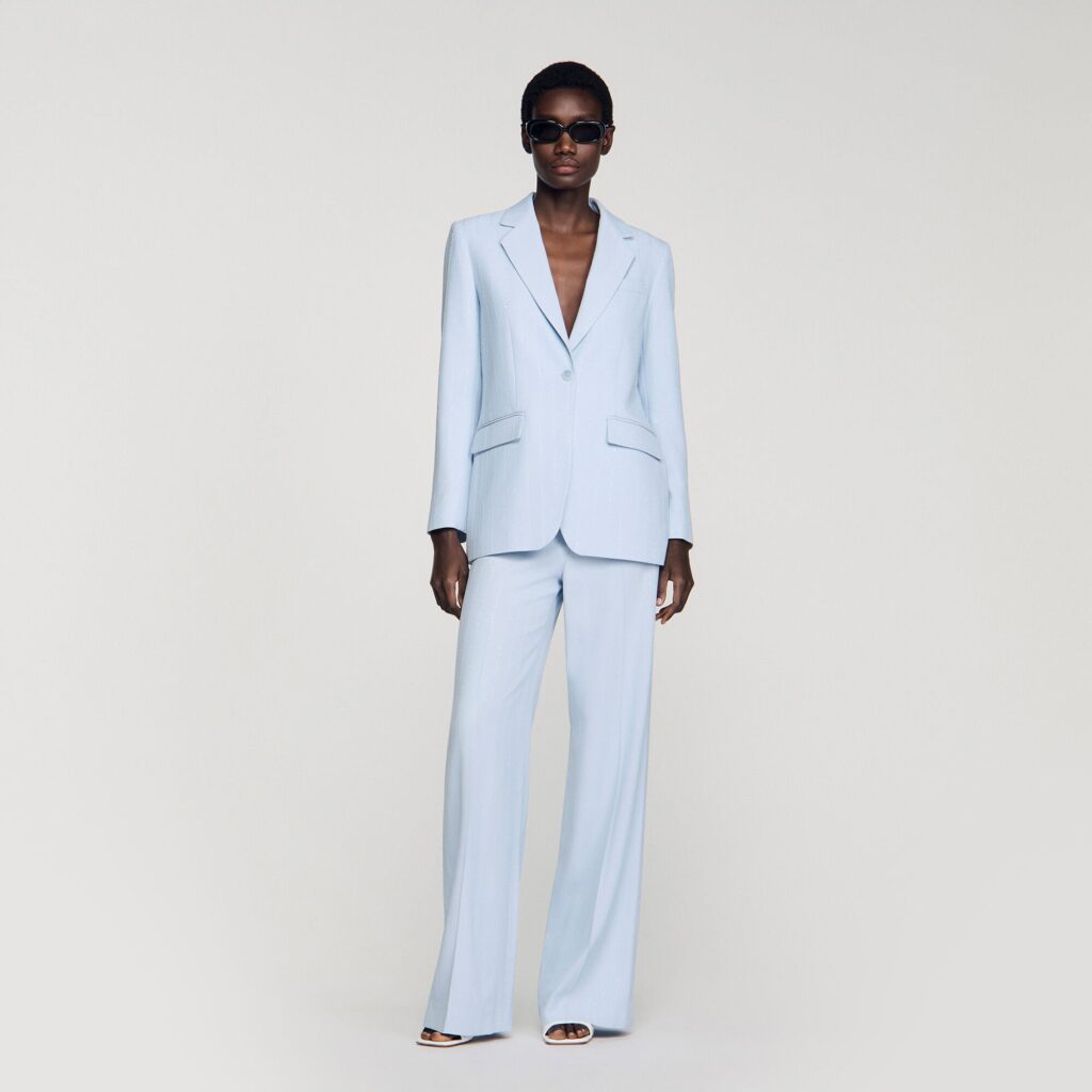 Veste de tailleur à rayures sequins