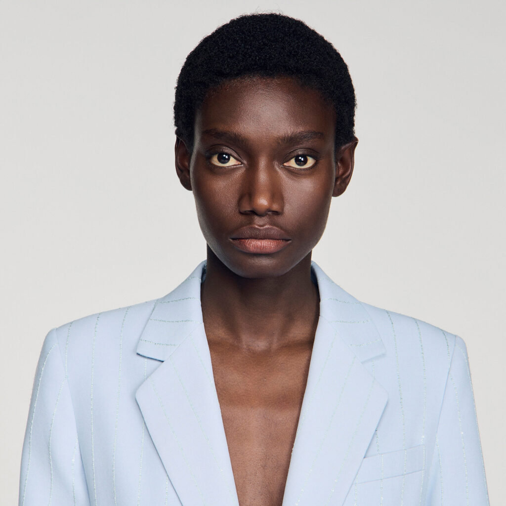 Veste de tailleur à rayures sequins