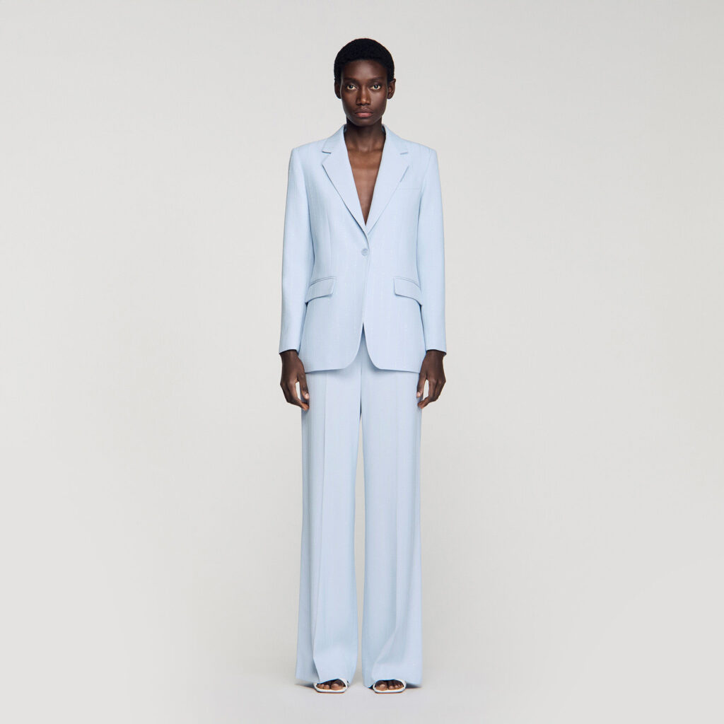Veste de tailleur à rayures sequins