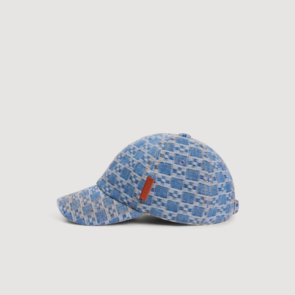 Casquette en denim motif cross