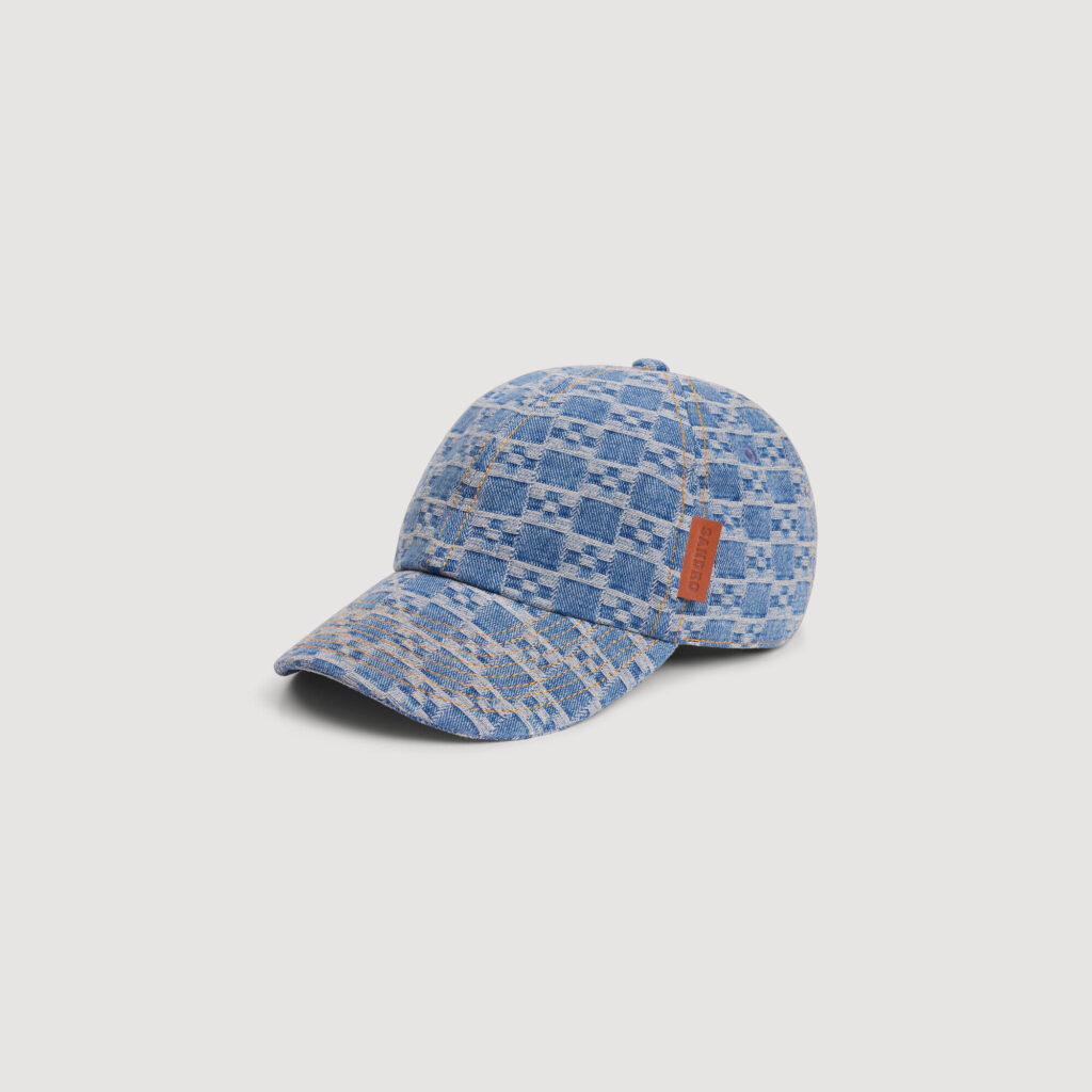 Casquette en denim motif cross