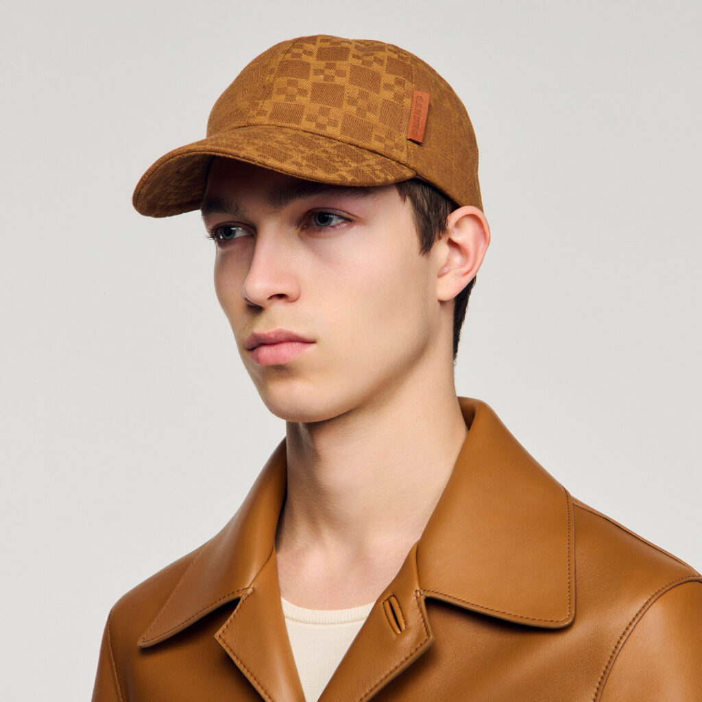 Casquette en denim motif cross