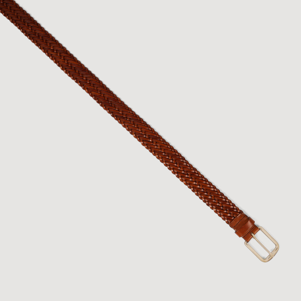 Ceinture en cuir tressé