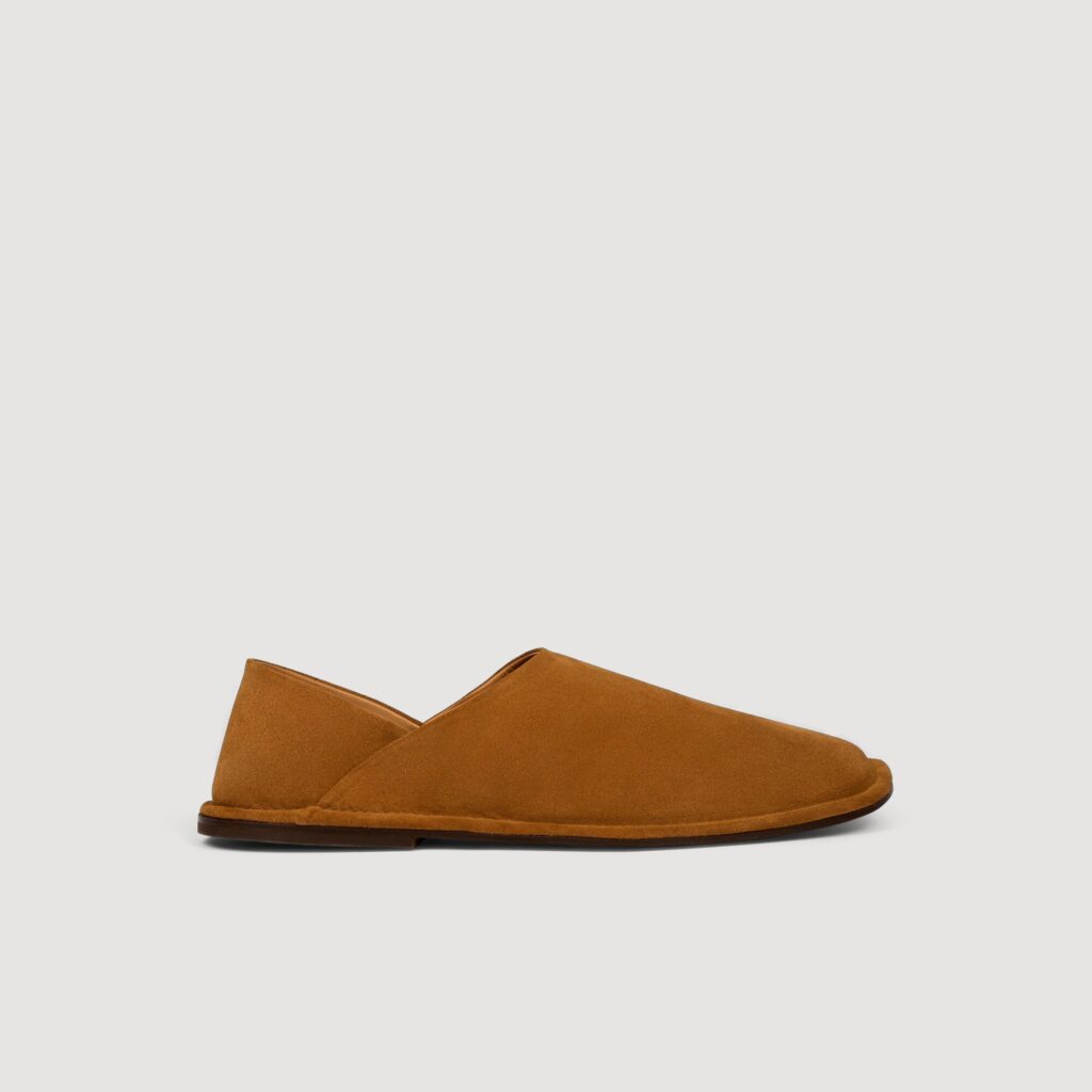 Slippers en croûte de cuir
