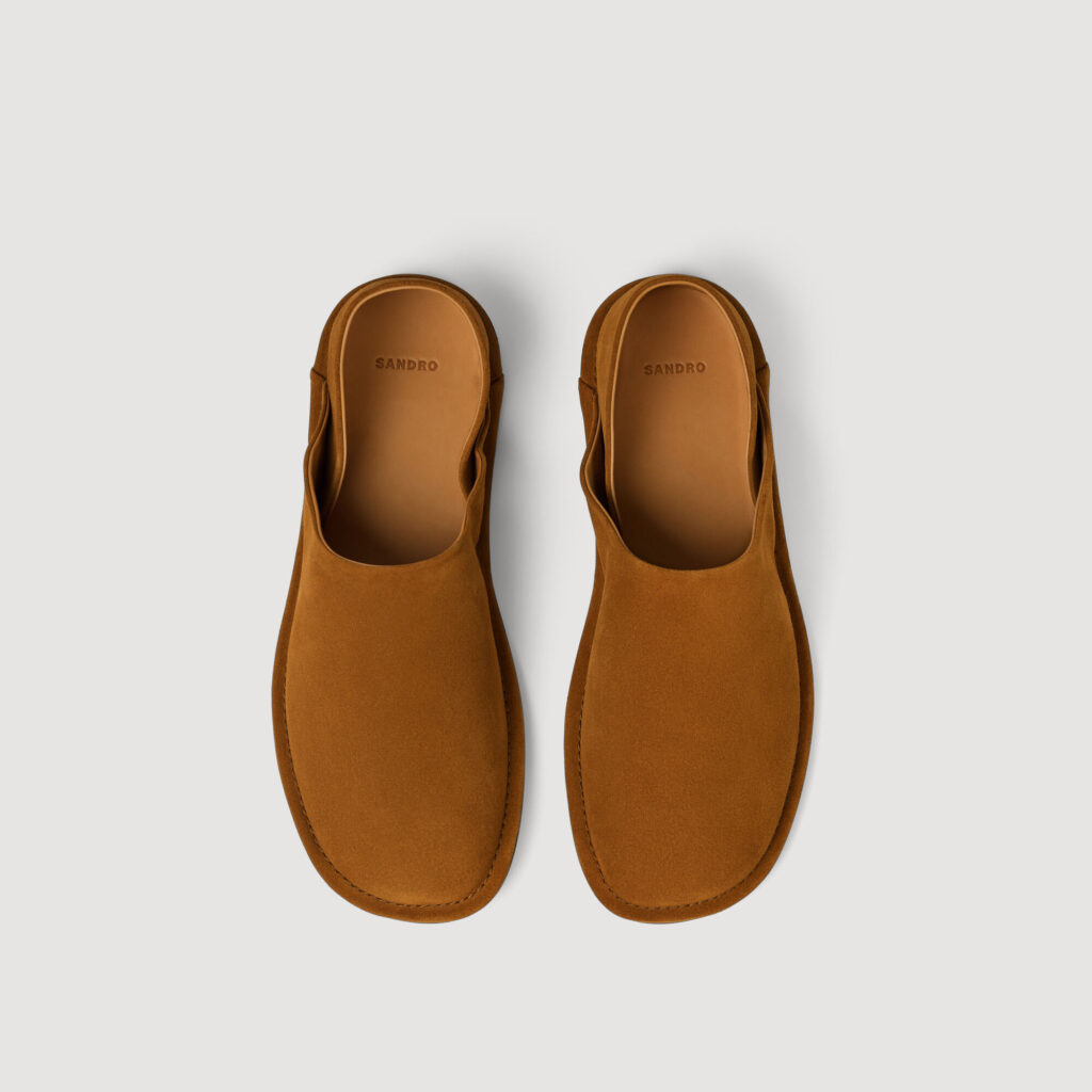 Slippers en croûte de cuir
