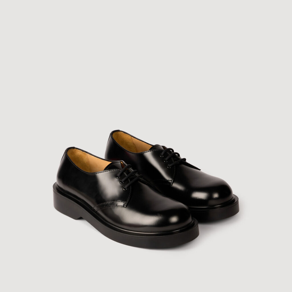 Derbies en cuir glacé