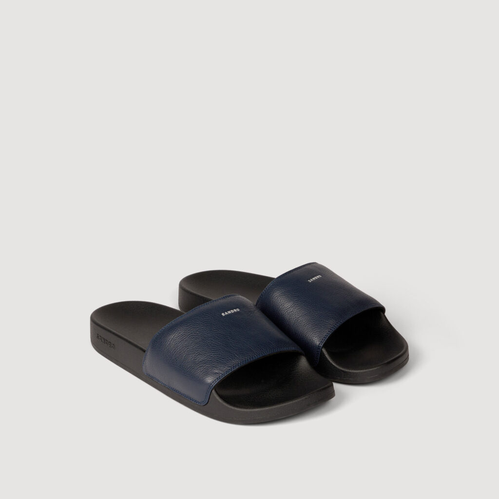 Sandales en cuir grainé