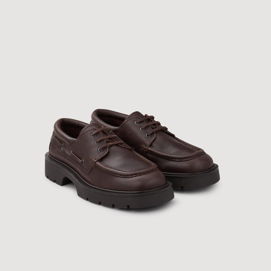 Moccassins en cuir à semelle chunky