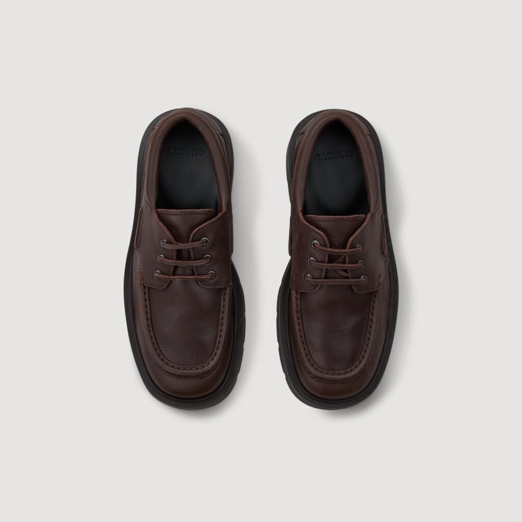 Moccassins en cuir à semelle chunky