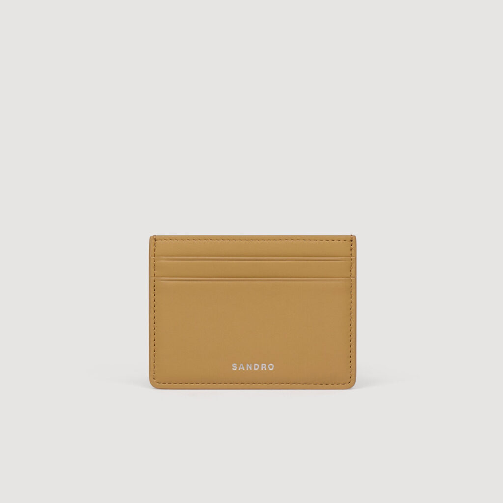 Porte-cartes en cuir à logo