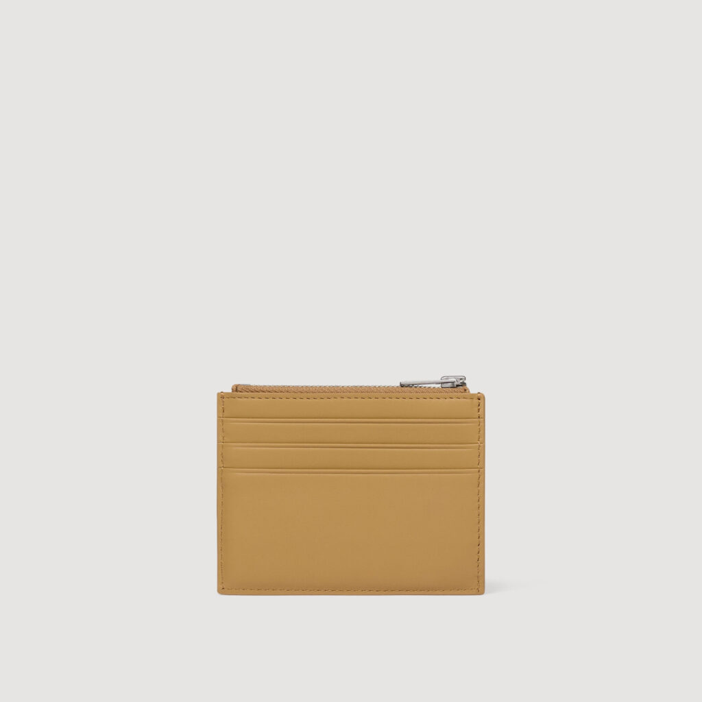 Porte-cartes zippé en cuir