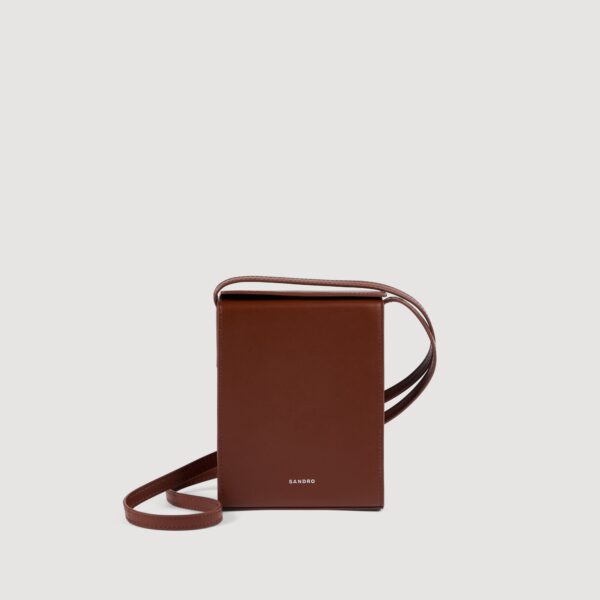 Pochette téléphone en cuir à logo