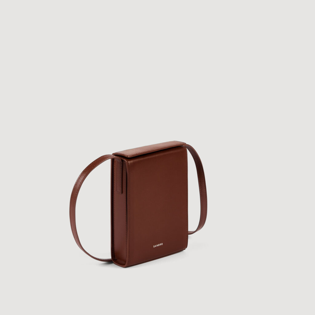Pochette téléphone en cuir à logo