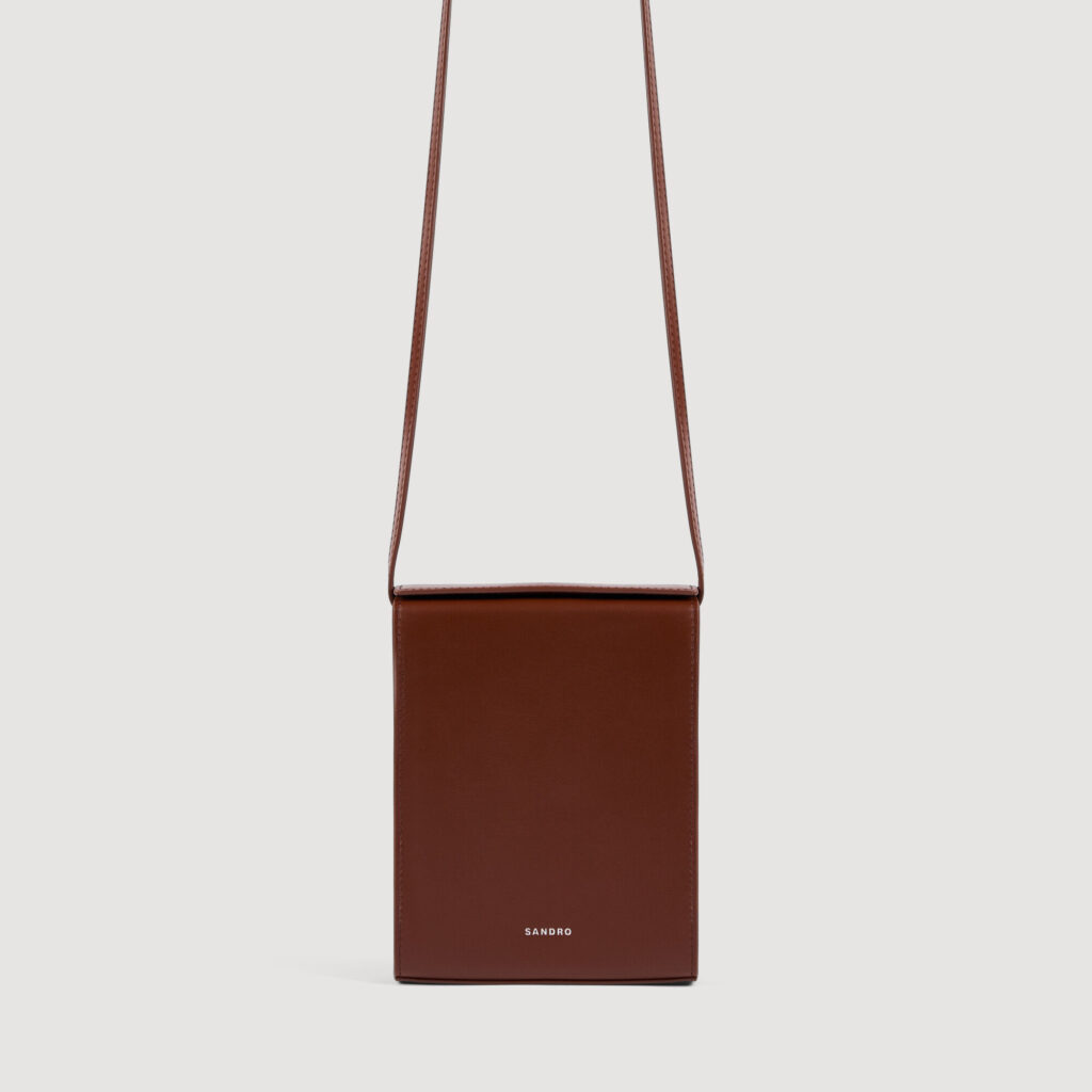 Pochette téléphone en cuir à logo