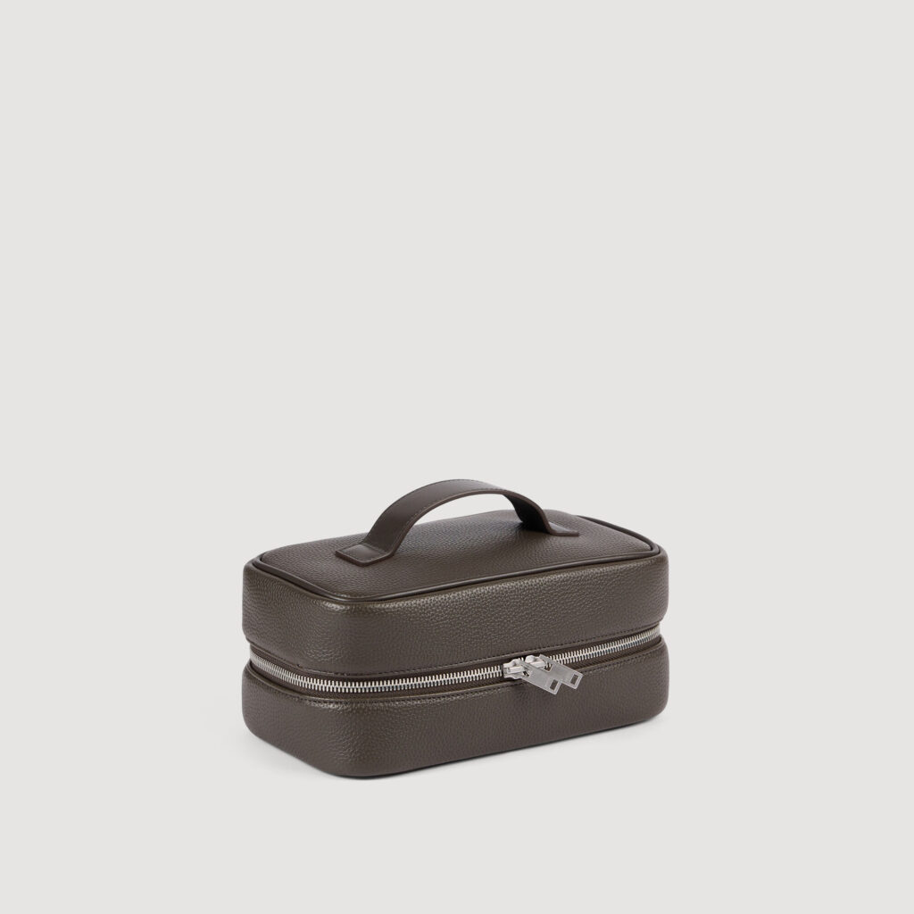 Trousse de toilette en toile grainée