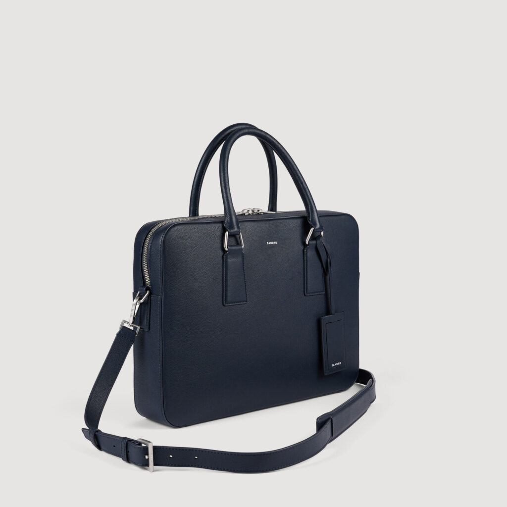 Grand briefcase en cuir grainé