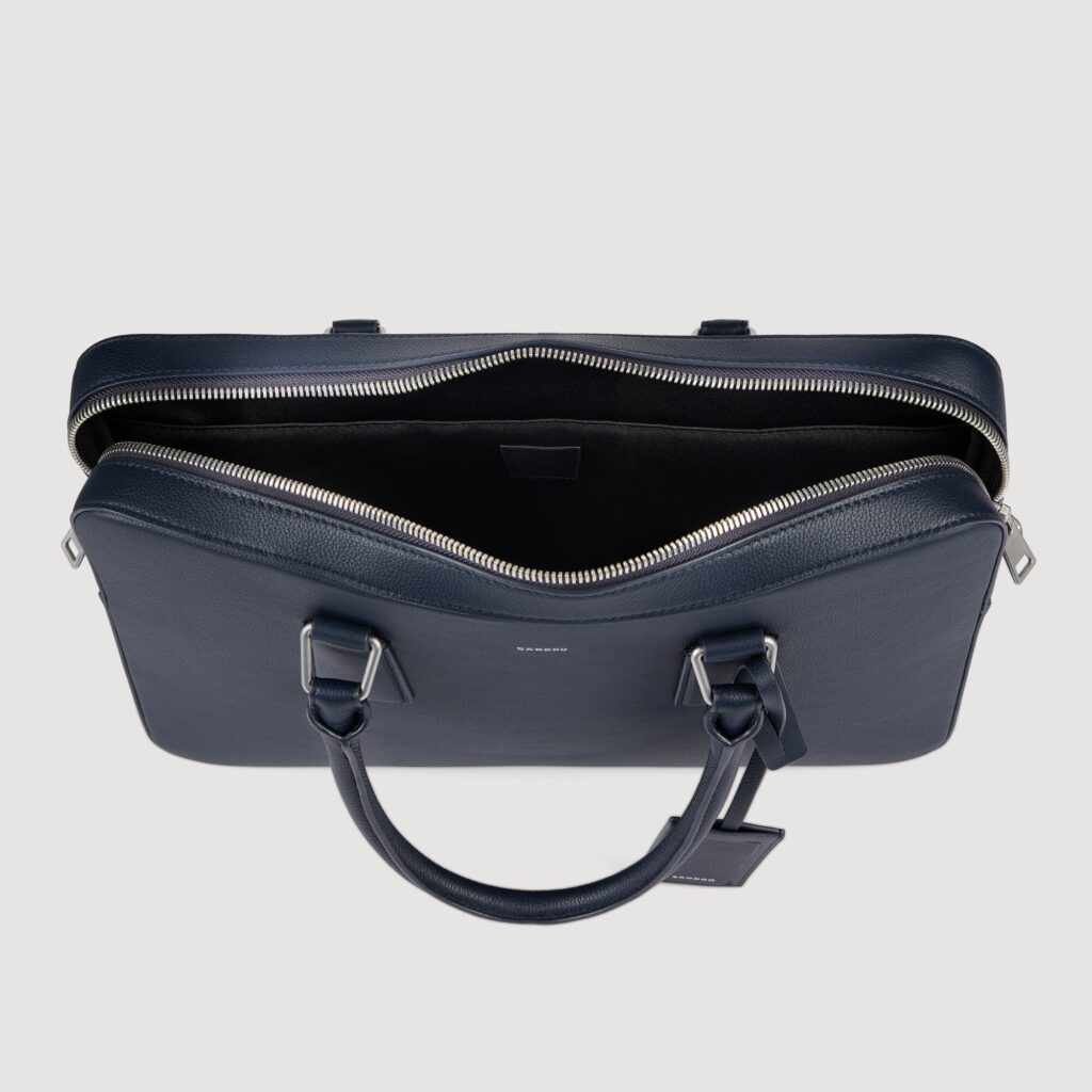 Grand briefcase en cuir grainé