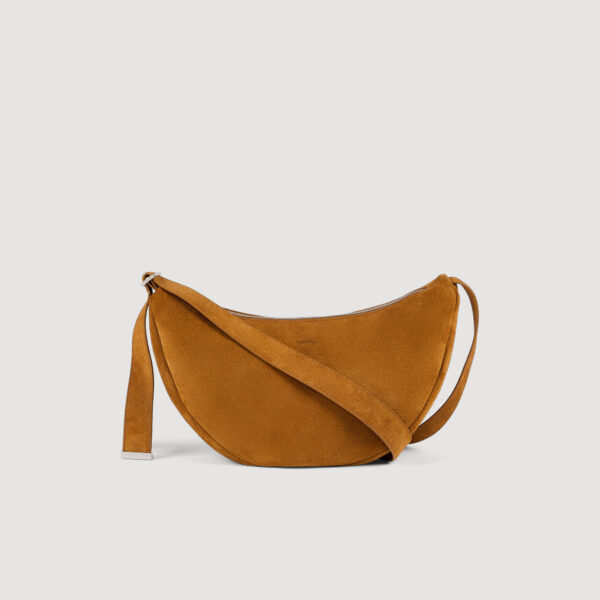 Petit hobo en croûte de cuir zippé