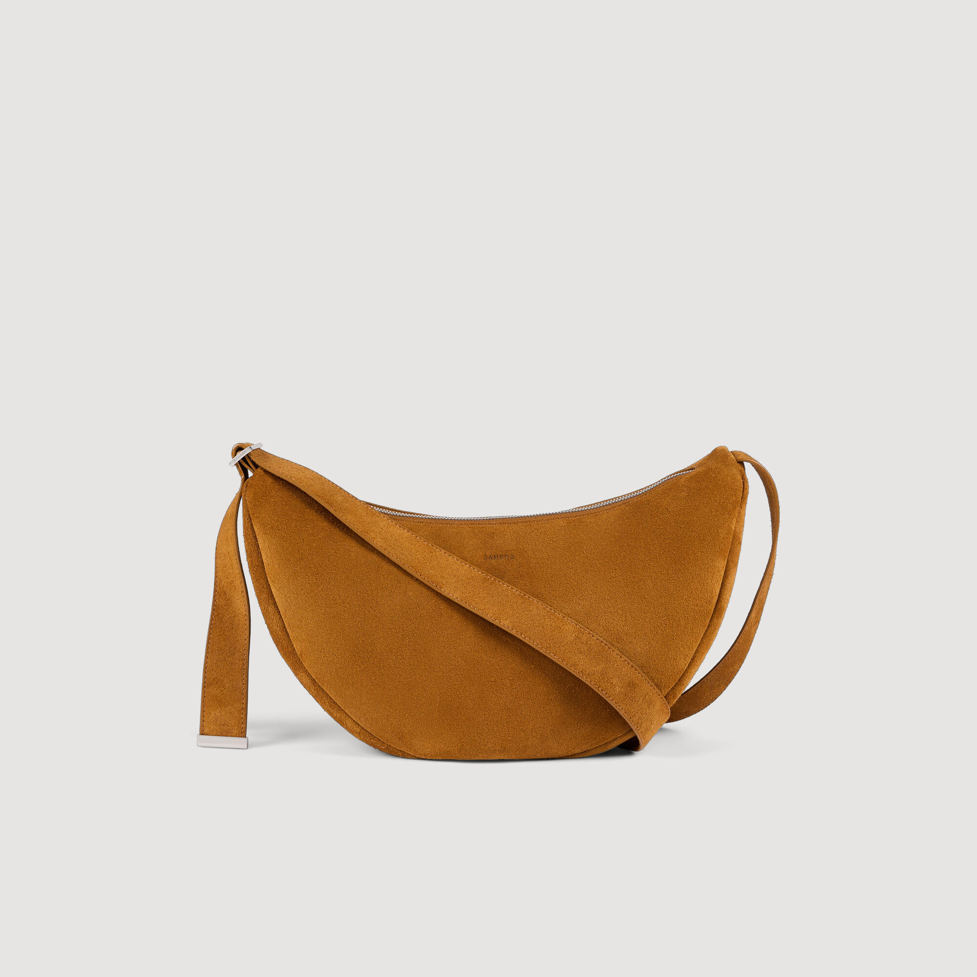 Petit hobo en croûte de cuir zippé