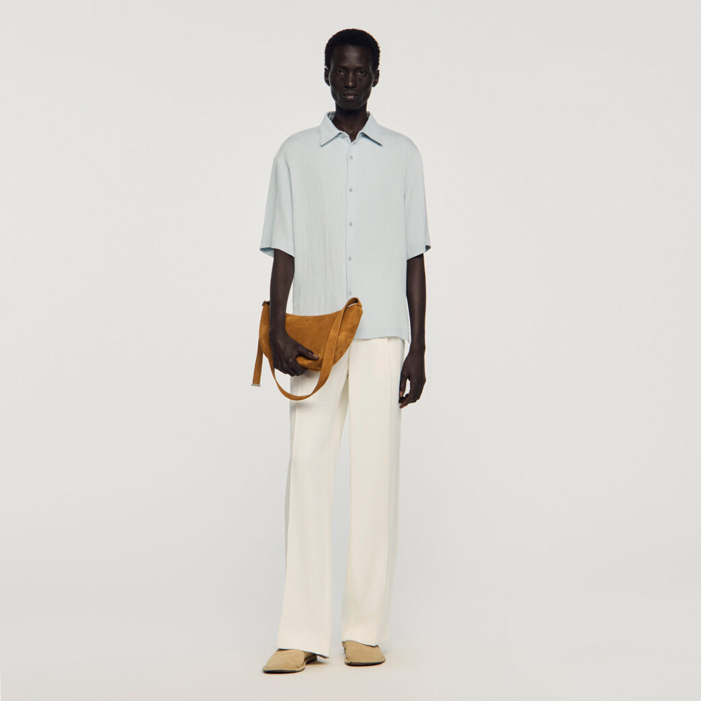 Petit hobo en croûte de cuir zippé