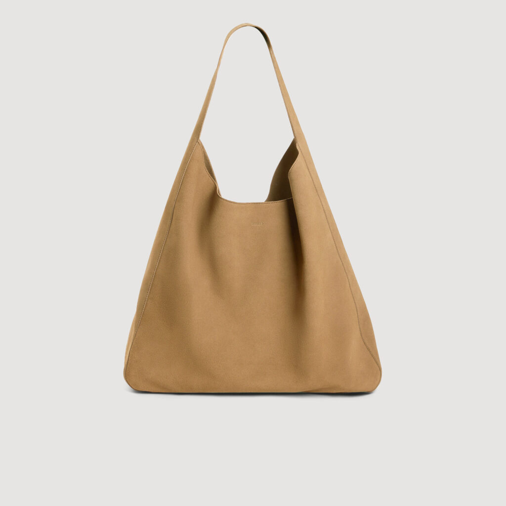 Sac hobo en croûte de cuir à logo