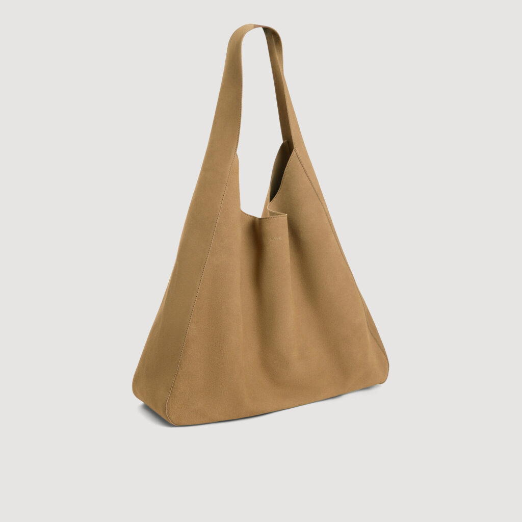 Sac hobo en croûte de cuir à logo