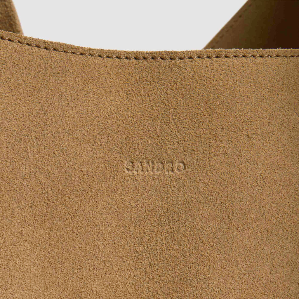 Sac hobo en croûte de cuir à logo