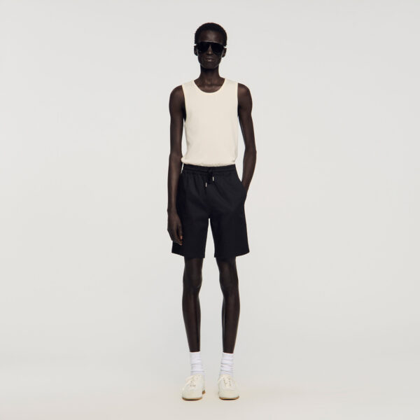 Short en coton à taille élastiquée