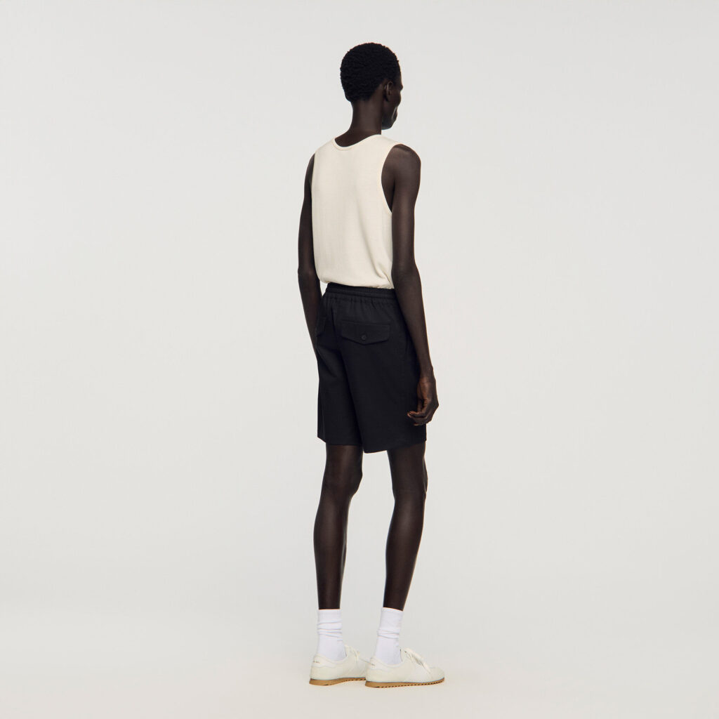 Short en coton à taille élastiquée