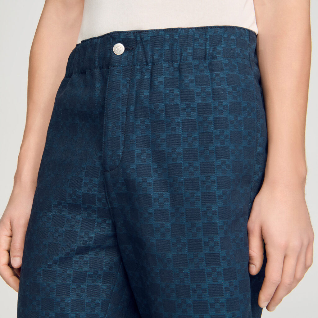 Short en denim motif Square Cross