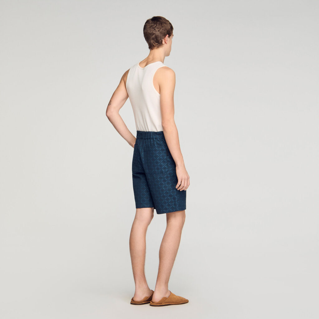 Short en denim motif Square Cross