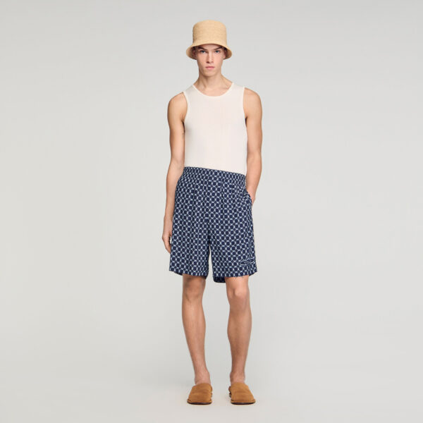 Short fluide à imprimé maillons