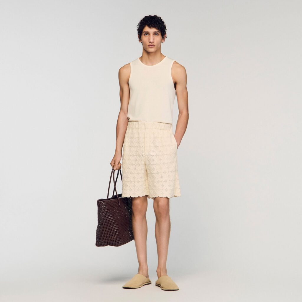Short en coton broderie anglaise