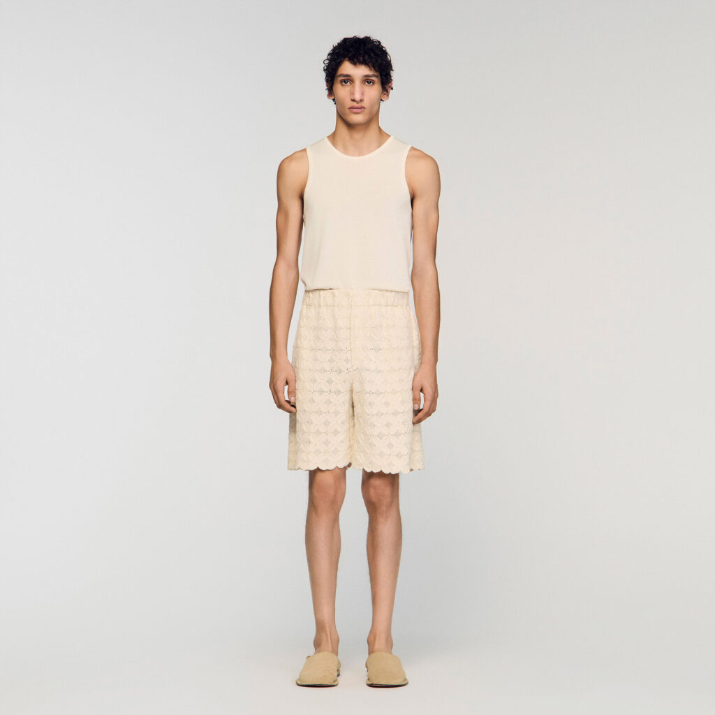 Short en coton broderie anglaise