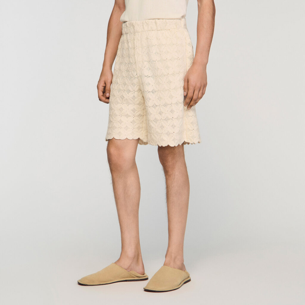 Short en coton broderie anglaise